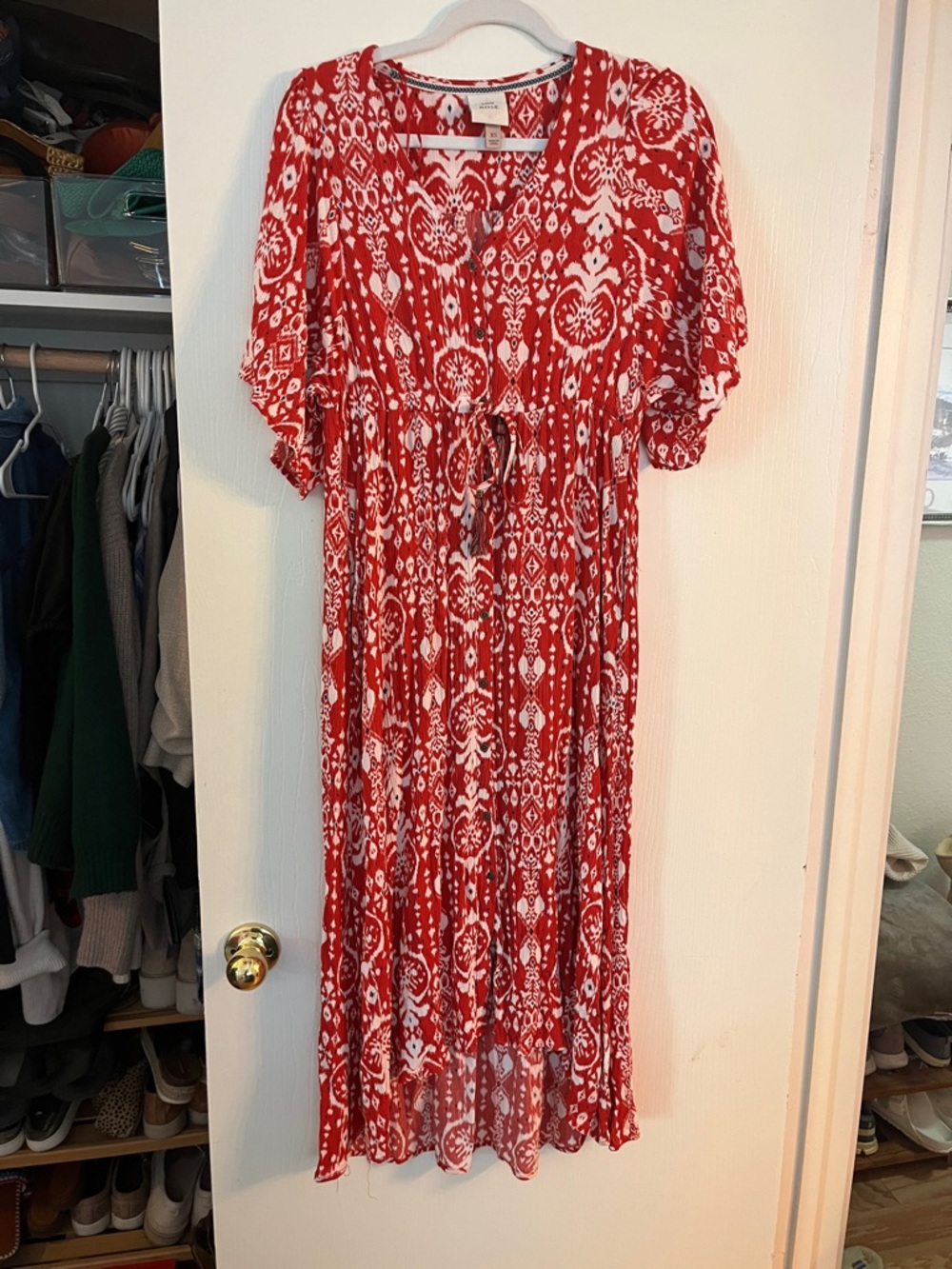 Knox Rose Red and White Printed Maxi Dress